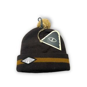 Poler Stuff Camp Rainier Vibes Pom Beanie Cap Hat Rare Brown & Mustard